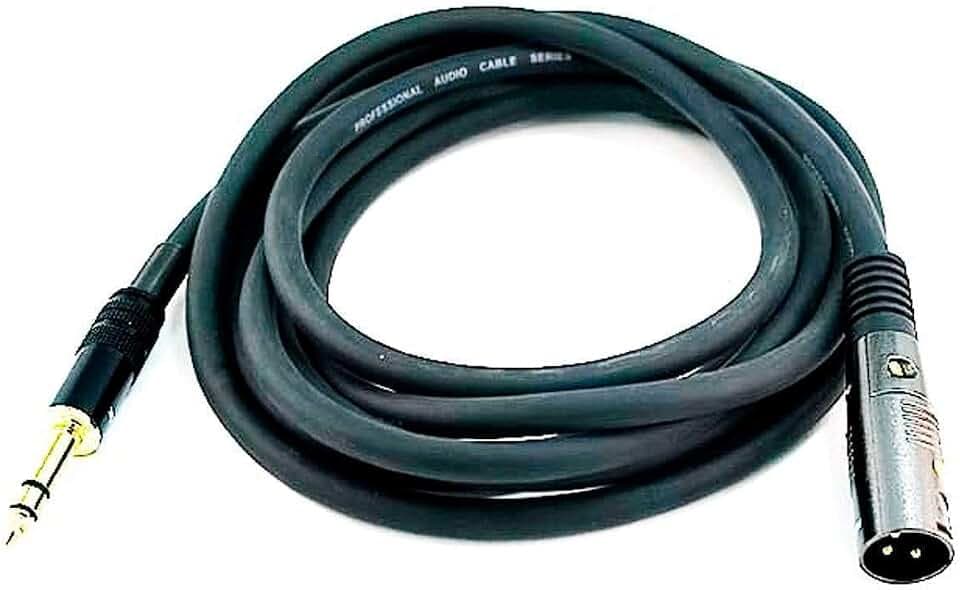 Monoprice XLR Male to 1/4-Inch TRS Male Cable - 10 Feet - Black, 16AWG, Gold Plated - Premier Series