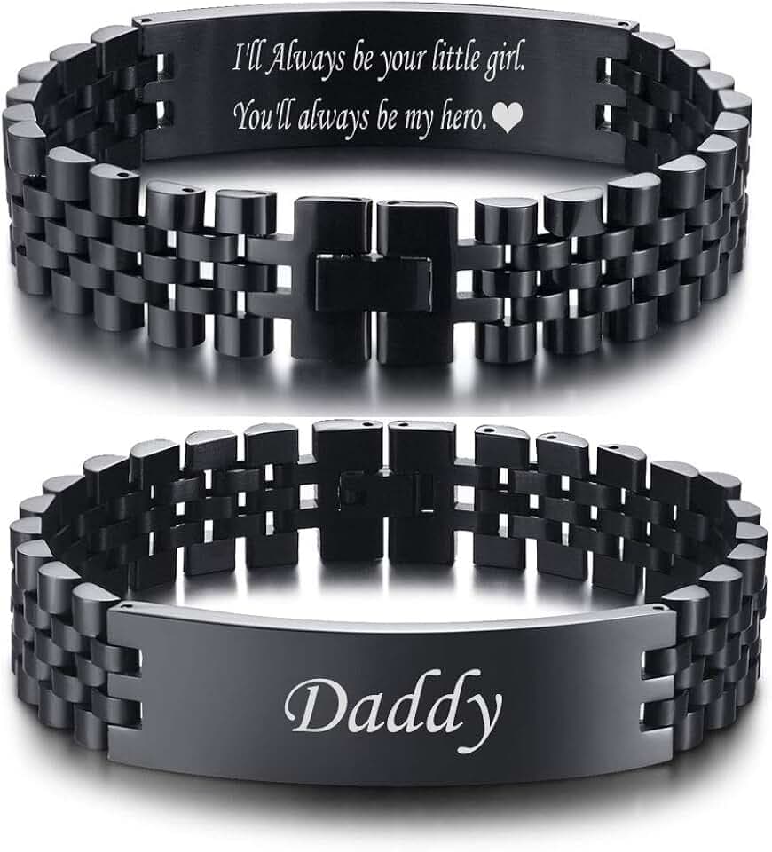 Masculine Watch Band Stainless Steel Bracelet Gift for Dad Grandpa Husband