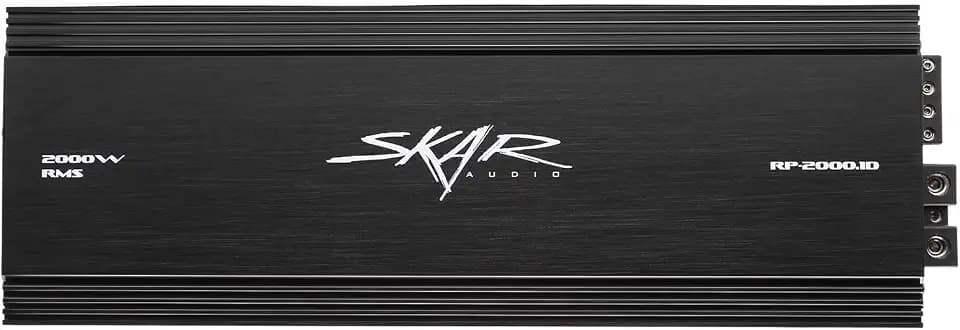 Skar Audio RP-2000.1D Monoblock Class D MOSFET Amplifier with Remote Subwoofer Level Control, 2000W