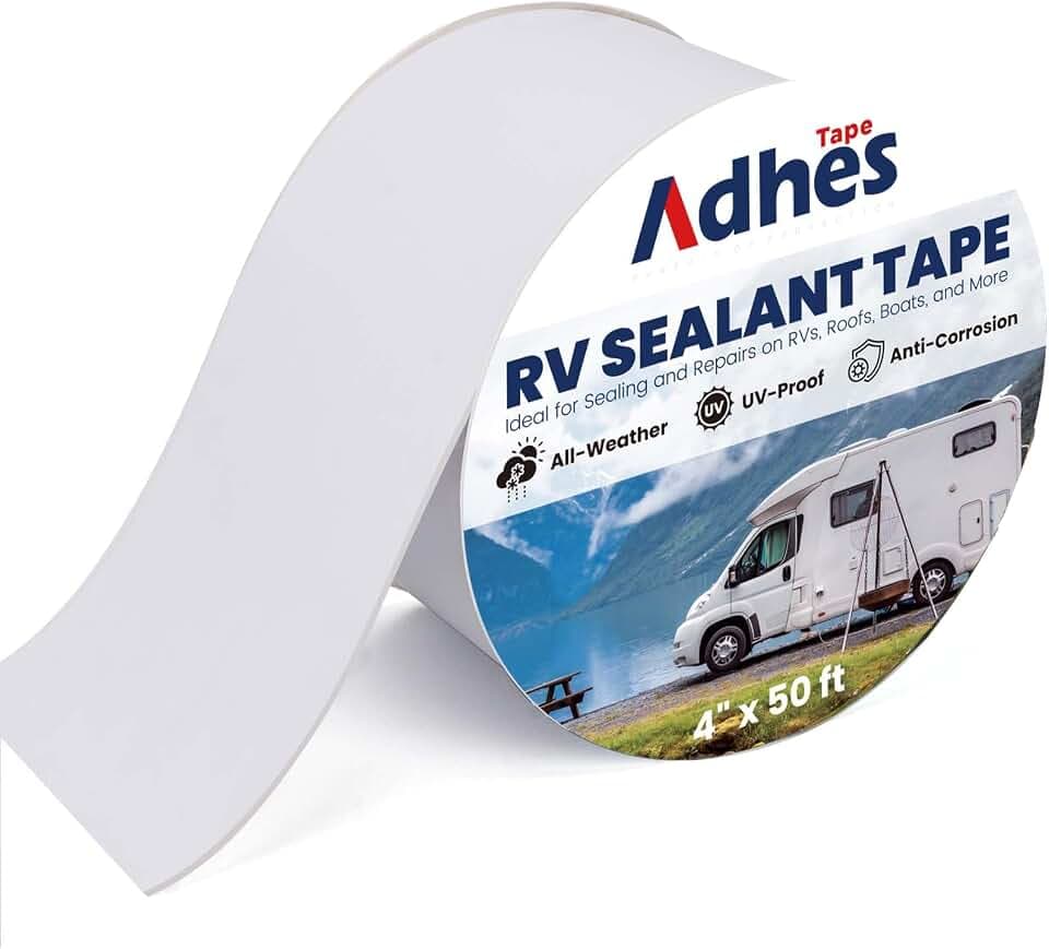ADHES Wohnwagen Dichtband Weiß, 100MM x 15M Wasserdicht Caravan Dichtband,