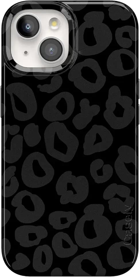 Casely iPhone 15 Case | Into the Wild | Black Leopard | Compatible with MagSafe | Classic Ultra Slim Design