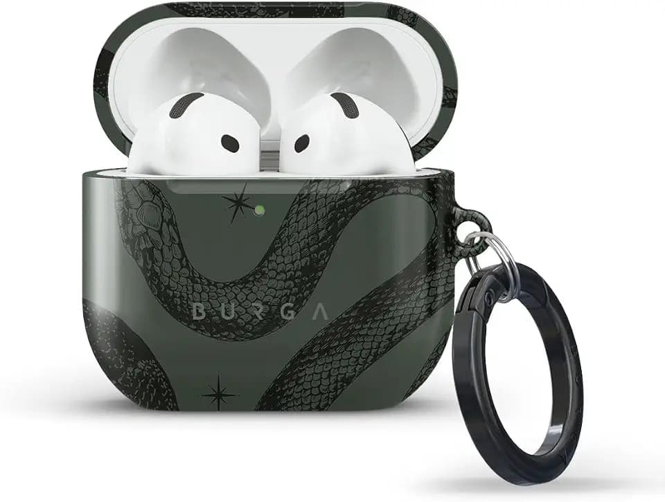 Burga Airpod Hardcase Compatible with Apple Airpods 4 Charging Case, Poison Minimalistic Pattern - Protective Hard Plastic Case