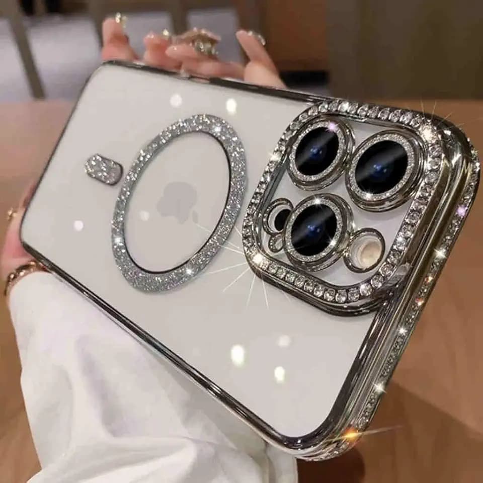 Bling Girls Case for iPhone 16 Plus Butterfly Stand Cover(Silver)