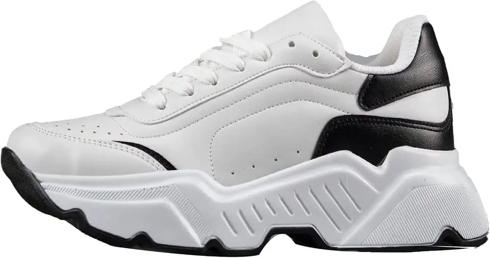 Bonateks Damen DEFRBY100164 Sneaker, White, 38 EU Schmal