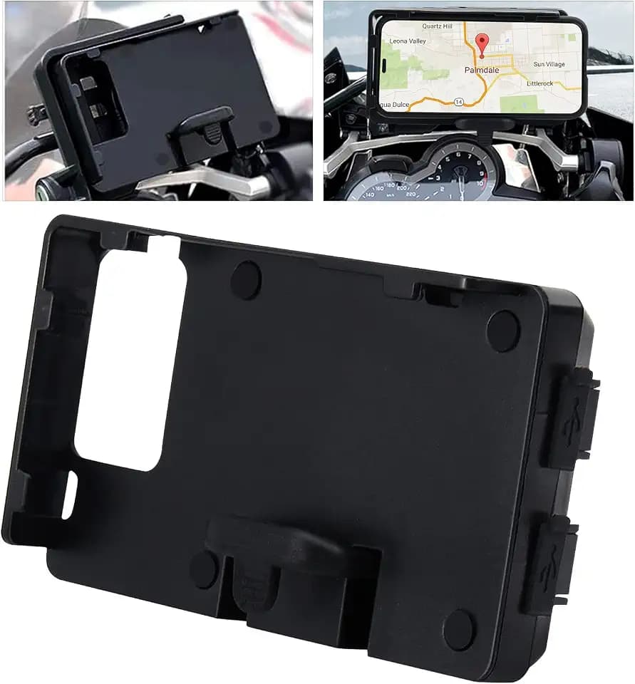 MDPROMCP Motorcycle Phone Holder with Double USB Charger for 12 MM Roll Bar