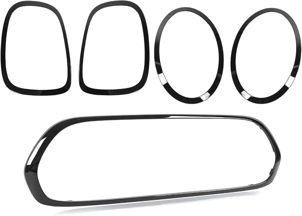 Kühlergrill Umrandung, 5 Stück, Glänzend Schwarz, Scheinwerfer Rücklicht Grill Umrandungs Abdeng, Ersatz für F55 F56 F57 One S JCW 2014 f56 scheinwerfer, scheinwerfer abdeng mini f56 zierringe schwarz