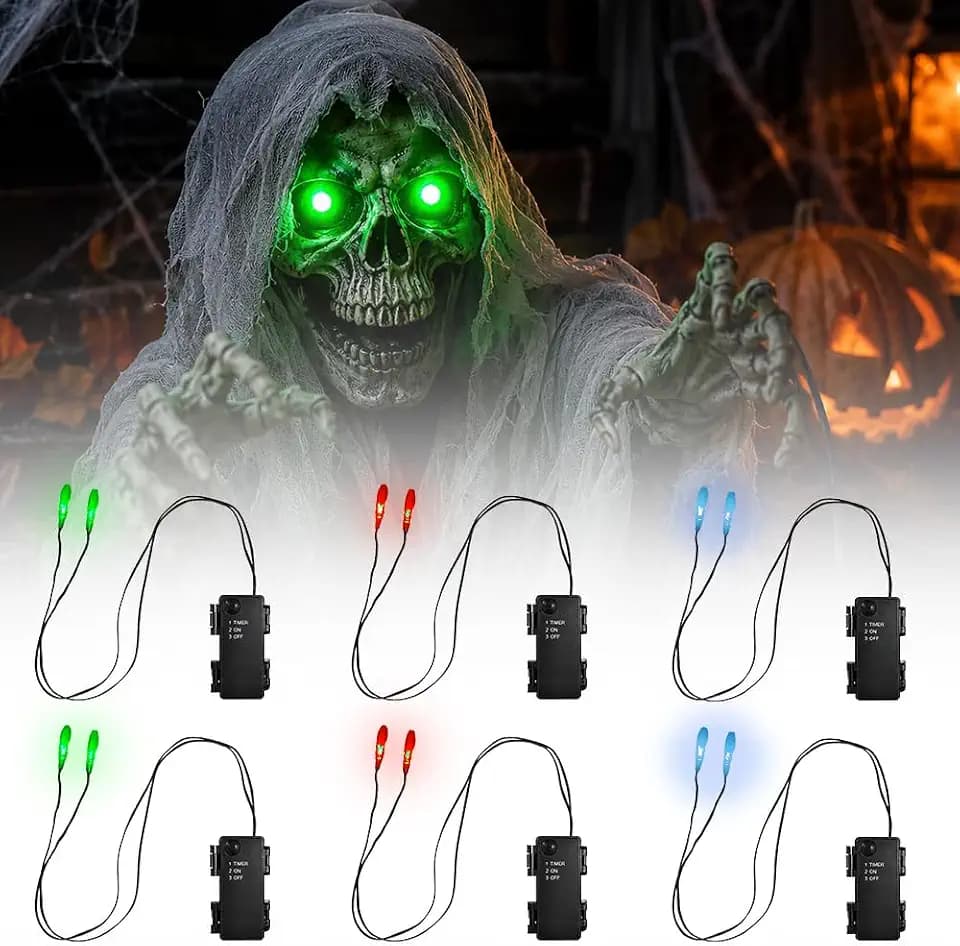 NAVESO LED Augen Halloween, HOVCEH 6 Stück Leuchtende Augen Halloween