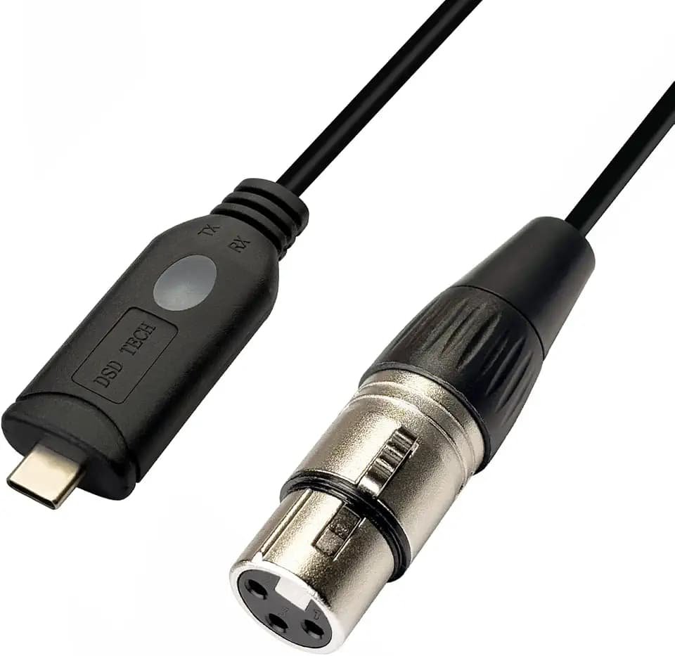 DSD TECH SH-RS09C USB-C auf DMX512 Adapterkabel mit FTDI-Chip, kompatibel mit Freestyler QLC und Open Lighting Pi (1,8 m)