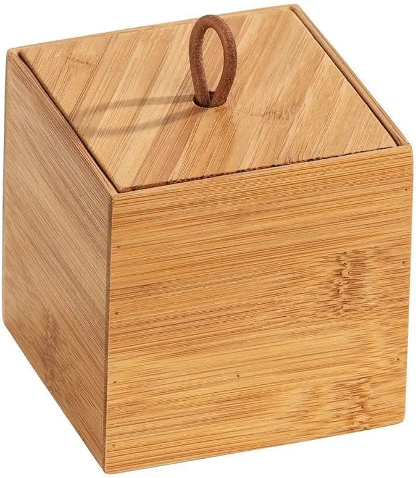 WENKO Bambus Box mit Deckel S, Organizer für Küche, Bad & Haushalt