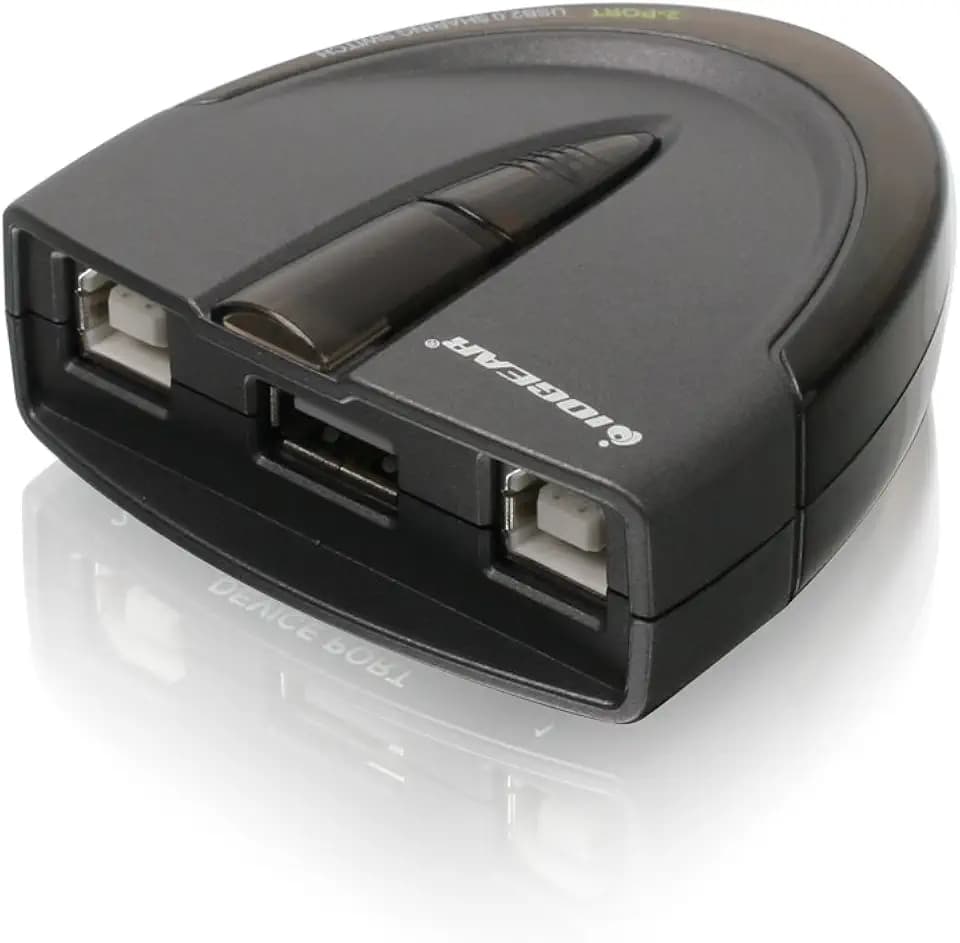 IOGEAR 2 Port USB 2.0 Switch - Auto Printer Switch - Manually or Auto Control - LEDs Indicate - Plug n Play - GUB231