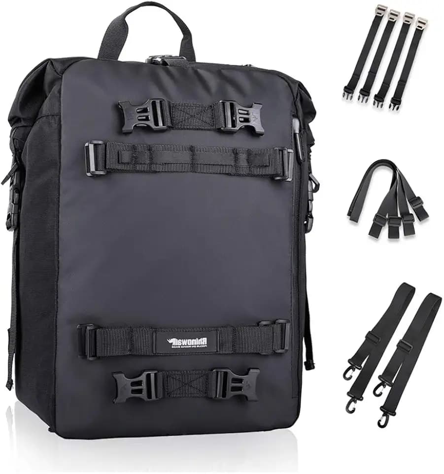 DONGKER Motorcycle Bag, 20L Motorbike Seat Tail Bag Backpack Waterproof Motor-Bike Luggage Bag for Outdoor Travilling Camping Hiking