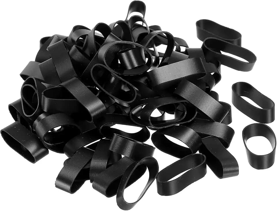 PATIKIL 100 Stück Gummibänder Silikongummibänder Rutschfest 23.55mm Schwarz