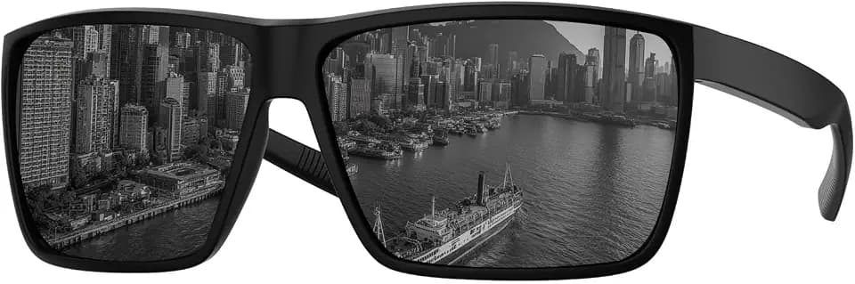 MAXJULI XL Z87 Sunglasses for Big Wide Heads Men TR90 Ultralight UV400 Protection Glasses 8108