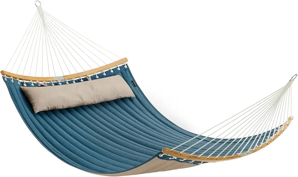 SONGMICS Hängematte für 2 Personen, gepolstert, mit Kissen, 200 x 140 cm