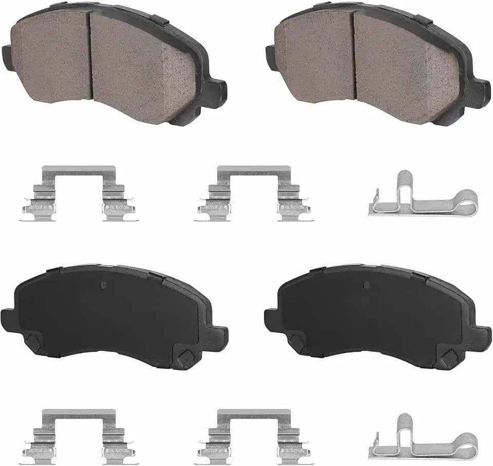 4PCS Front Ceramic Brake Pads Fit for Chrysler 200 11-14, for Dodge Avenger 08-14, for Caliber 07-12, Stratus, for Jeep Compass Patriot, for Mitsubishi Eclipse, Outlander, Lancer, Galant, for Sebring