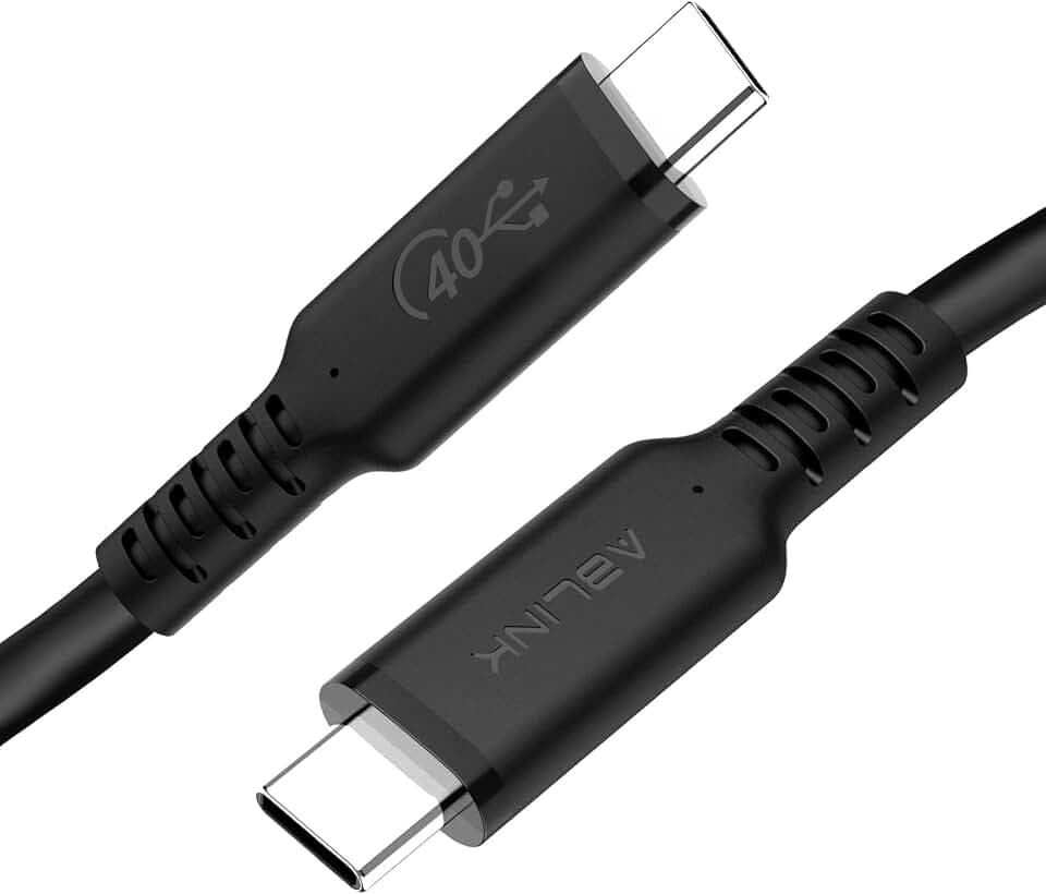 USB4-Kabel, kompatibel mit Thunderbolt 4-Kabel, 0,8 m, [USB-IF-zertifiziert] USB4 40 Gbit/s Kabel mit 100 W Laden und 8 K @ 60 Hz 5 K @ 60 Hz oder Dual 4K Video, kompatibel mit Thunderbolt 4/3, USB-C