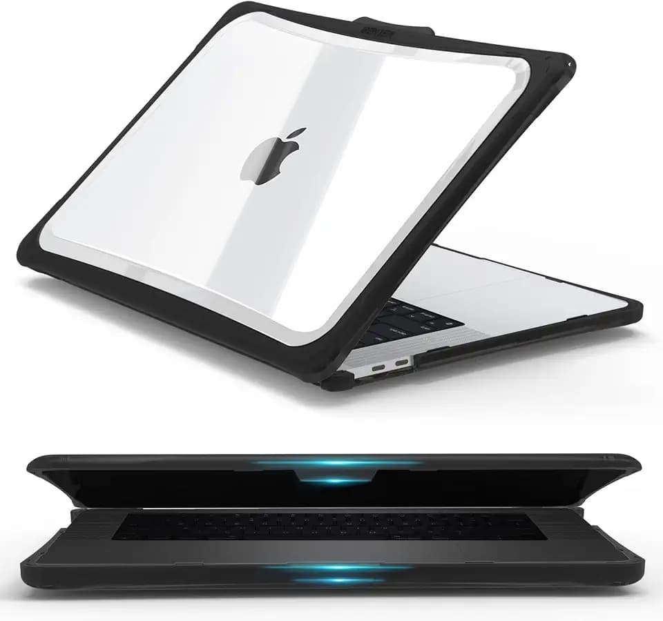 IBENZER Hexpact MacBook pro 13 inch case 2026 2025 2024 2023 2022-2016 M2 M1 A2338 A2289 A2251 A2159 A1989 A1708 A1706,Protective case with Secure Lock, Black, HPE-T13BK+2