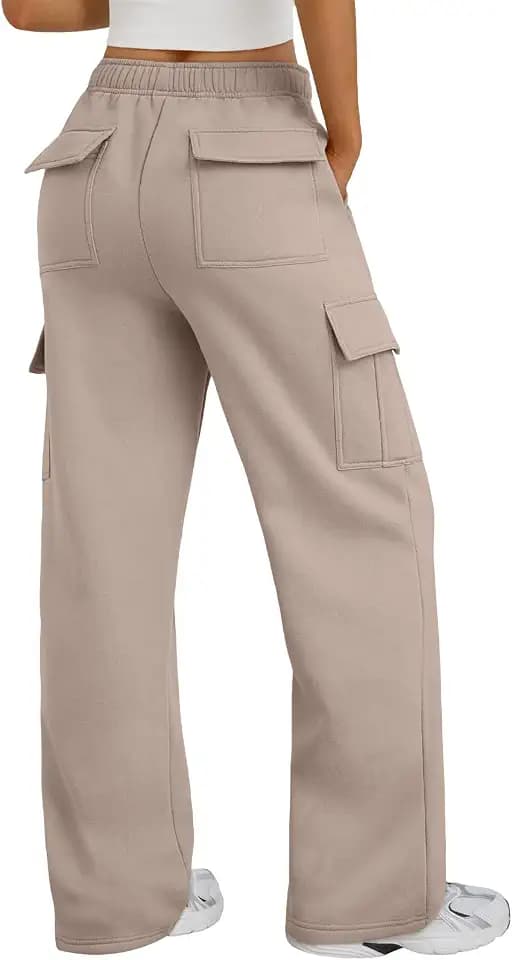 Trendy Queen Women's Cargo Sweatpants Wide Leg Work Pants with Pockets
