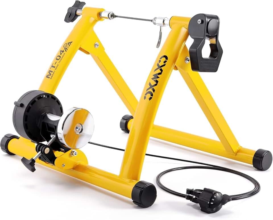 CXWXC Fahrrad Rollentrainer, Klappbar Stahl Bike Trainer mit Schnellspanner Vorderradunterlage Radtrainer für 26-29 Zoll Fahrradtraining Fahrradfahren Zuhause Indoor