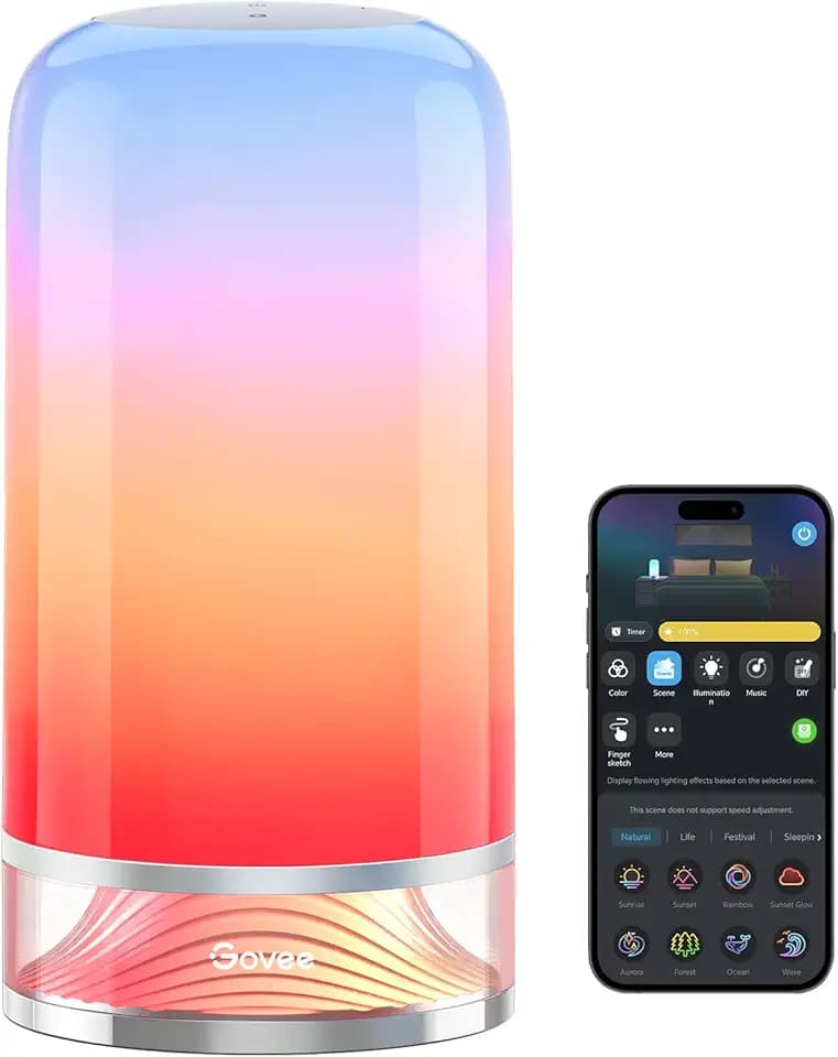 Govee LED Tischlampe, Nachttischlampe Touch Dimmbar RGBICWW, Alexa steuern