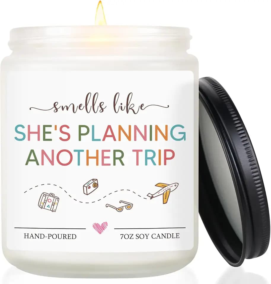 Travel Gifts, Funny Travel Lover Candle, Lavender Scented Soy Wax Candle