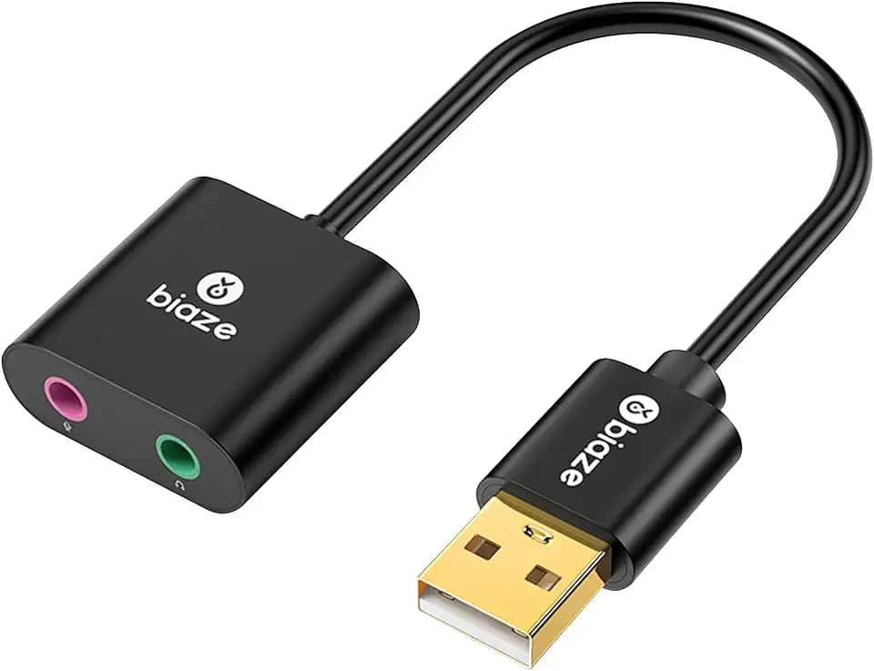 USB Audio Adapter USB Sound Card for PC/Computer/Laptops/PS5/PS4