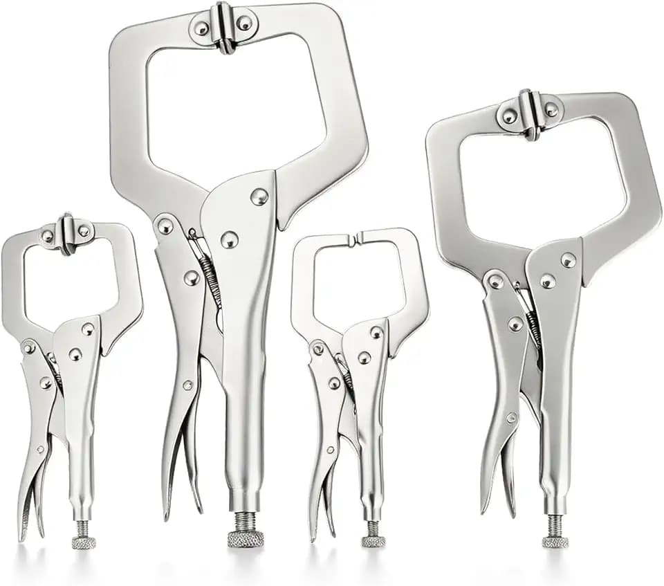 DASBET 4 Pack Locking C Clamp Pliers Set 6" 9" 11" Vice Grip Welding Clamps