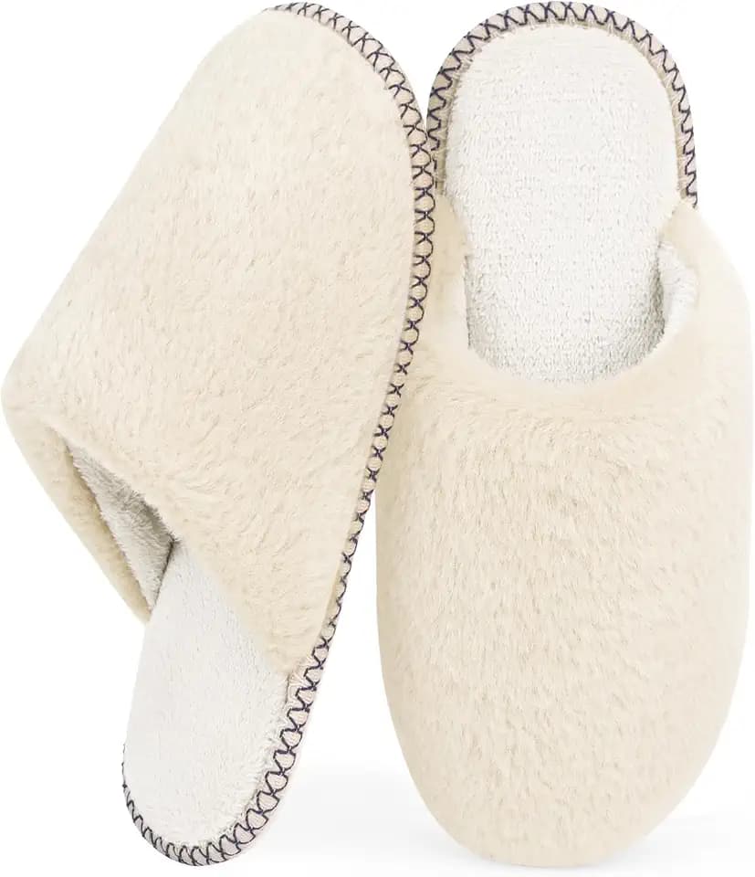 ZOORON Slippers for Women Fuzzy Slippers Warm Cozy Soft Memory Foam House Shoes with Anti-Skid Sole for Indoor and Outdoor