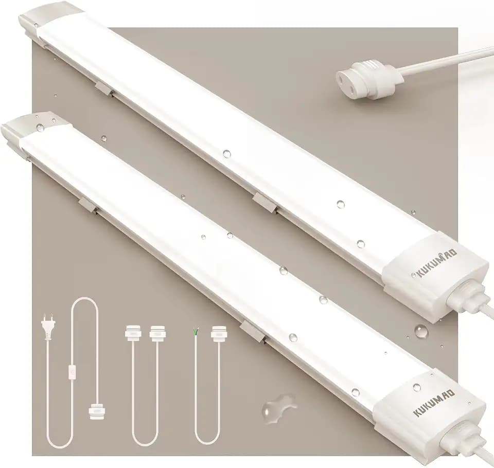 Feuchtraumleuchte mit Stecker 120CM, 36W 4000LM Deckenleuchte 4000K.