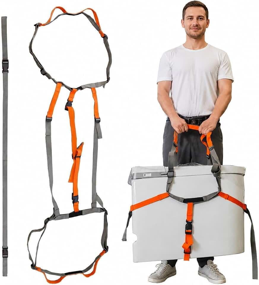 Toilet Moving Straps, Adjustable Toilet Lifting Harness with Buckles, Two-Person Carrying System for Toilet Removal, Installation and Transport