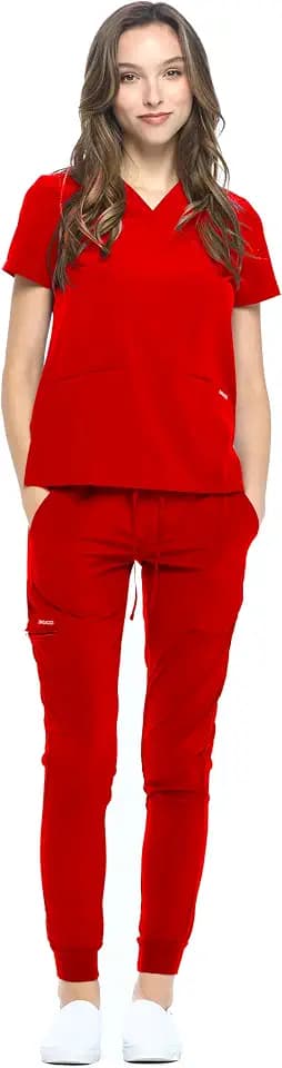 Dagacci Medical Uniform® Women's V-Neck Jogger Scrubs