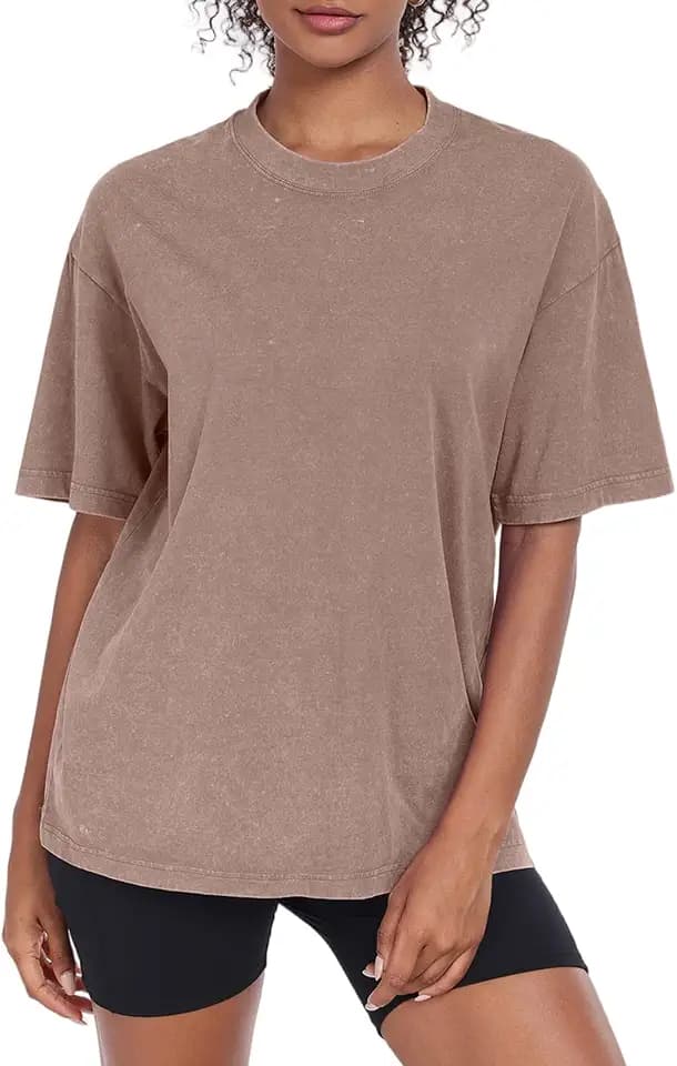 Oversized Tshirt for Damen Rundhals Kurzärmeliges Tops Casual Lockere Basic Sommer Tee Shirts Bluse
