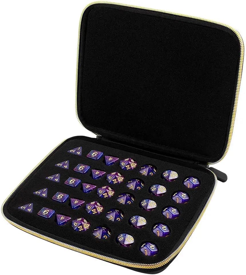 ALKOO Hart Tasche Hülle für DND Würfel Set, Bag für DND Dice/für Dungeons and Dragons/für Polyhedral Dice/Dice Stacking Set, Halte 35 Würfel (Kleine Tasche)