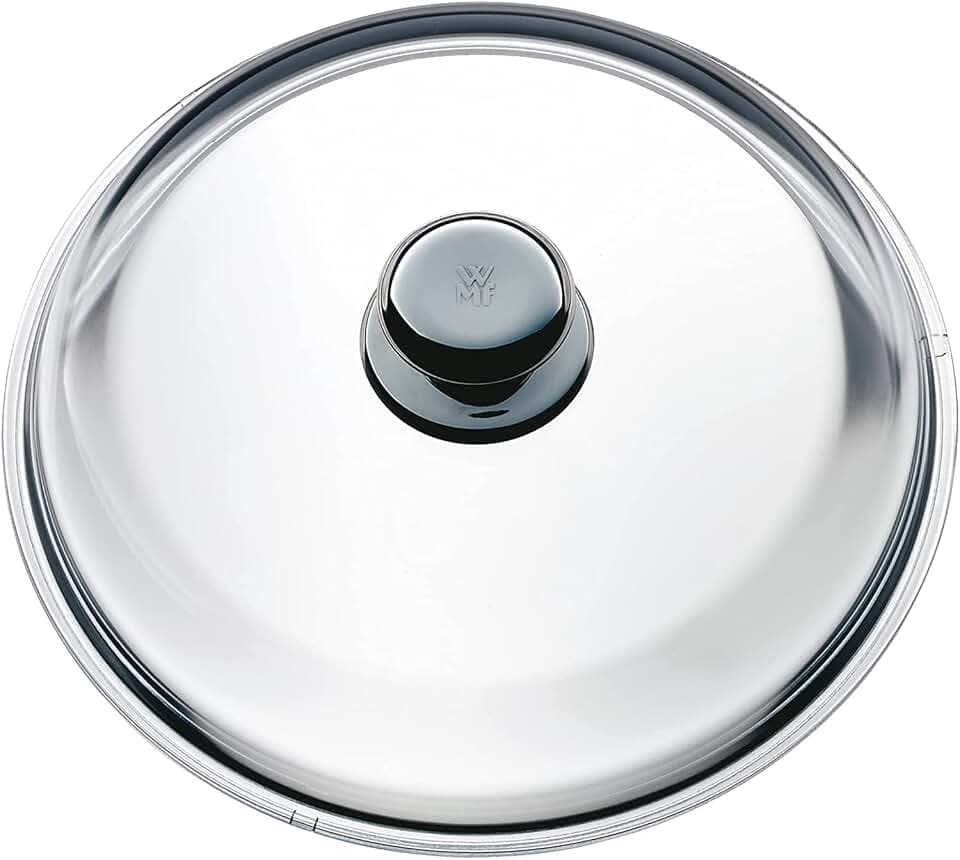 WMF Glas-Pfannendeckel 24 cm, Deckel für 24er Pfannen, Deckel mit Metallknauf, hitzebeständiges Glas, spülmaschinengeeignet