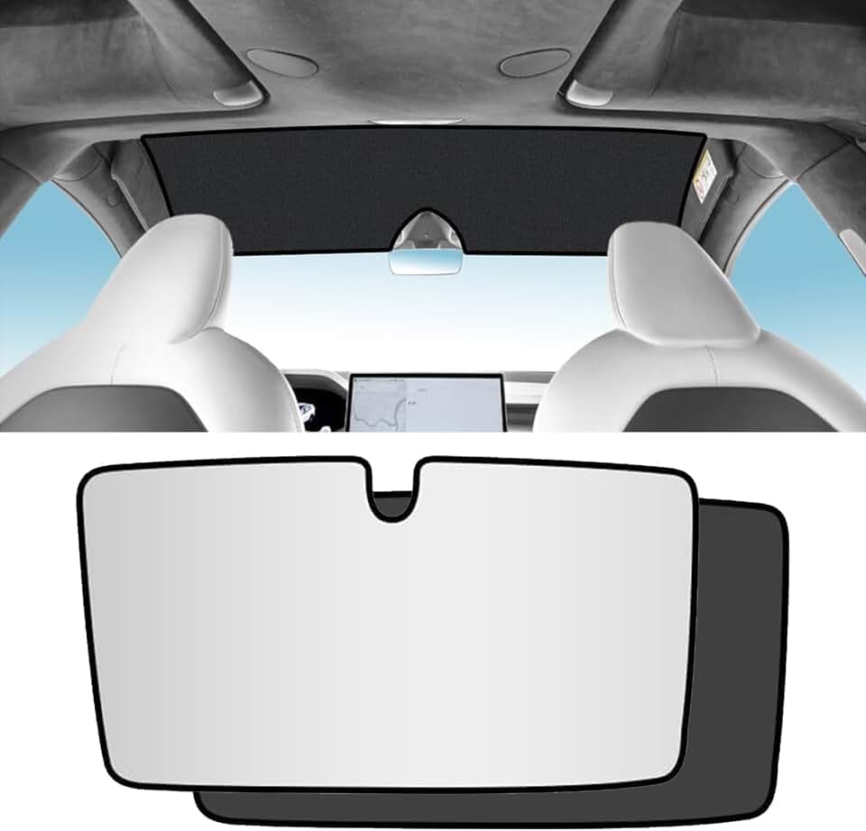 Roof Sunshade, Windshield Sunshade,Rear Windshield Sunshades,Glass Sunroof Shade UV Sun Blocking Heat Shade Comptatible with Tesla Model X (Windshield Sunshade 2022-2026)