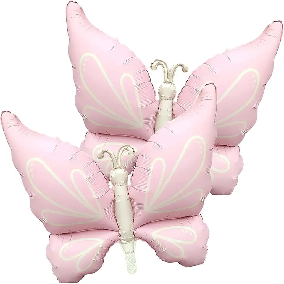 Butterfly Foil Balloons, Pink, 37 Inch, Pack of 2