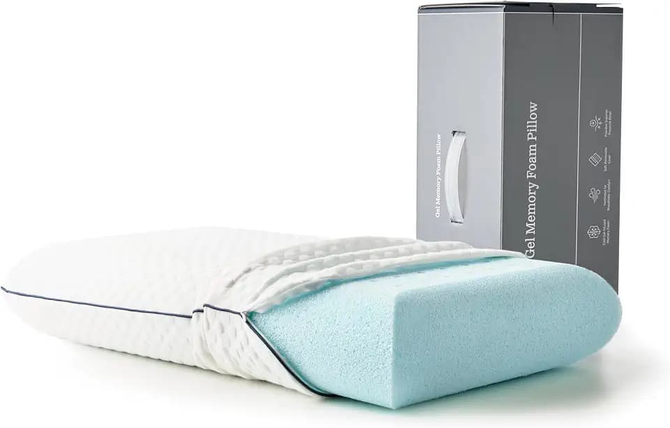 Weekender Cooling Gel Memory Foam Pillow for Sleeping – Queen Size, Ventilated Cooling Pillow for Side & Back Sleepers, Neck & Shoulder Support, Medium Firm, Washable Cover