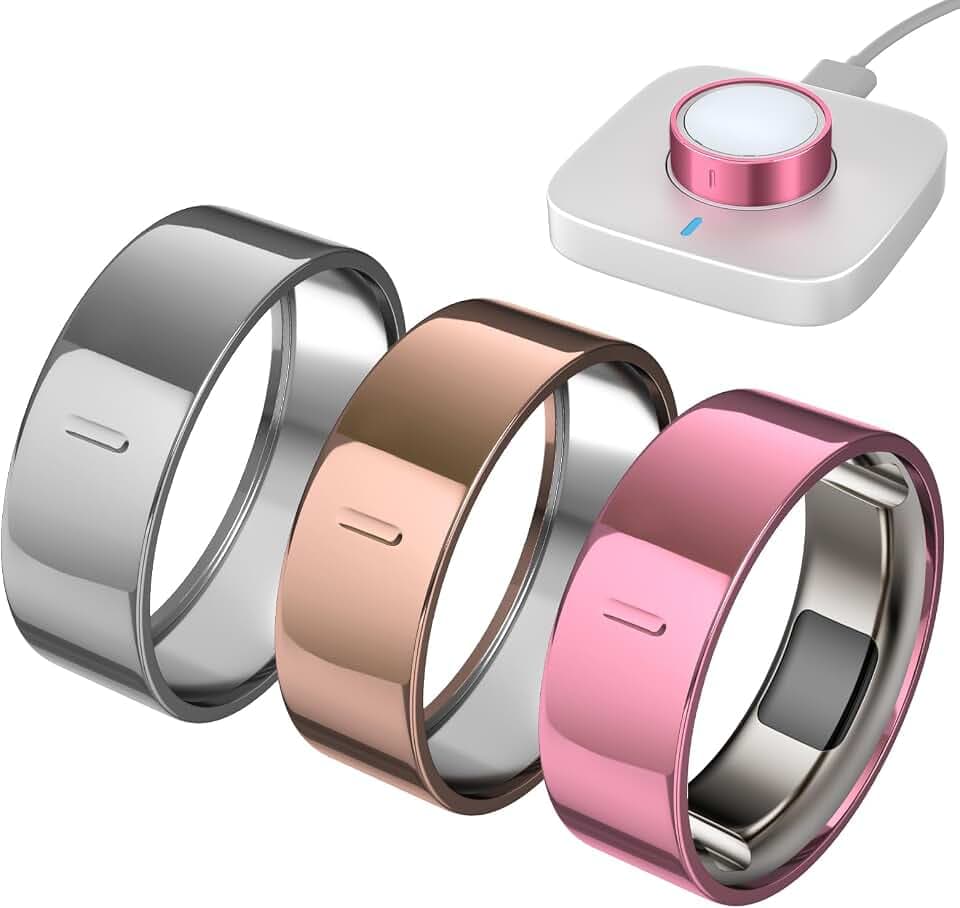 3 Pack Ring Cover Compatible with Oura Ring Gen 4/Gen 3 Horizon/Heritage, Upgraded Anti-Scratch TPU Protector for Men Women, NOT for Oura Ring 4 Ceramic (Silver+RoseGold+RosePink, Size 9)