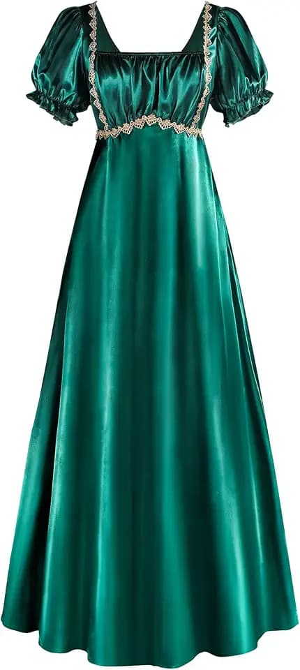 Nuoqi Regency Dress for Women Empire Waist Victorian Tea Party Gown