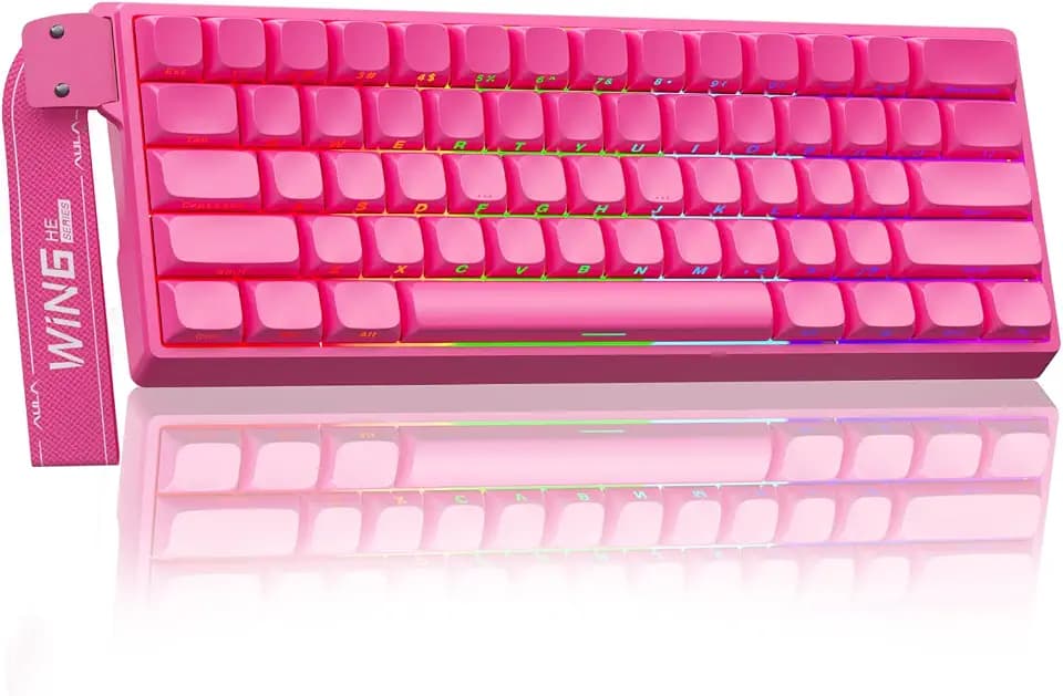 AULA WIN60 HE PRO 60% Mechanical Gaming Keyboard Wired, Magnetic Switch Hot Swappable, Adjustable Actuation Rapid Trigger Mode, 8000Hz Polling Rate, RGB Small Keyboard 60 Percent Compact Design for PC