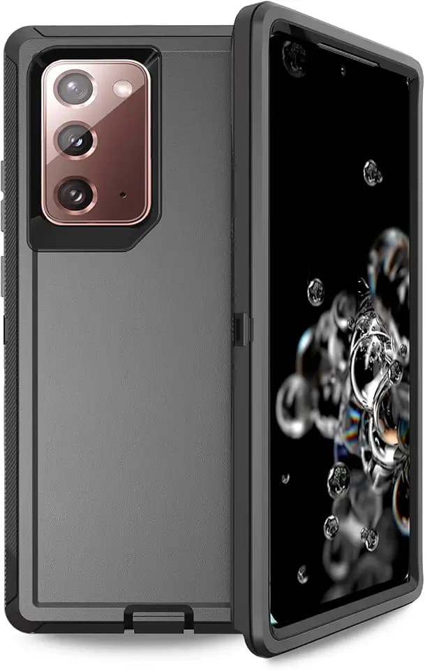 Case for Samsung Galaxy Note 20 5G, Phone Case Heavy Duty Shockproof Rugged Defender Protective, 3 in 1 Bumper Cover(Without Built-in Screen Protector) (Black)