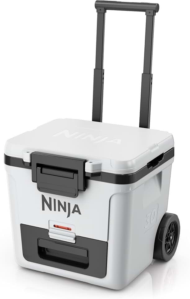 Ninja FrostVault 30qt Cooler with Wheels, Dry Storage Drawer, Cloud White