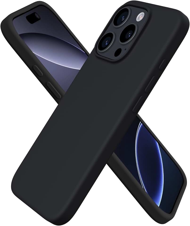 ORNARTO für iPhone 16 Pro Hülle aus Silikon 6,3 Zoll - Schwarz