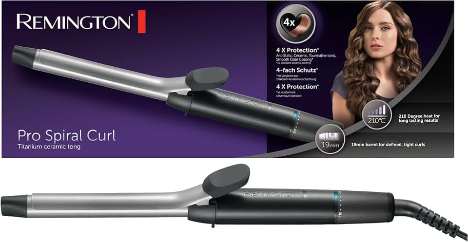 Remington Lockenstab Pro Spiral Curl, 19 mm, Schwarz, Keramik-Turmalin
