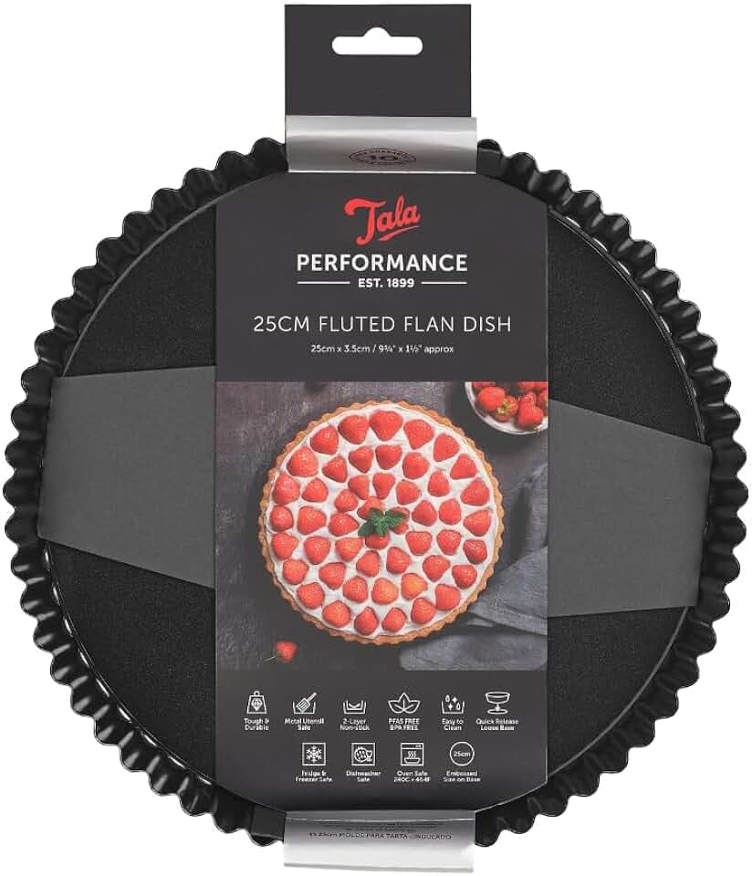 Tala Performance Tarteform - 25 cm Quicheform mit Hebeboden - Karbonstahl