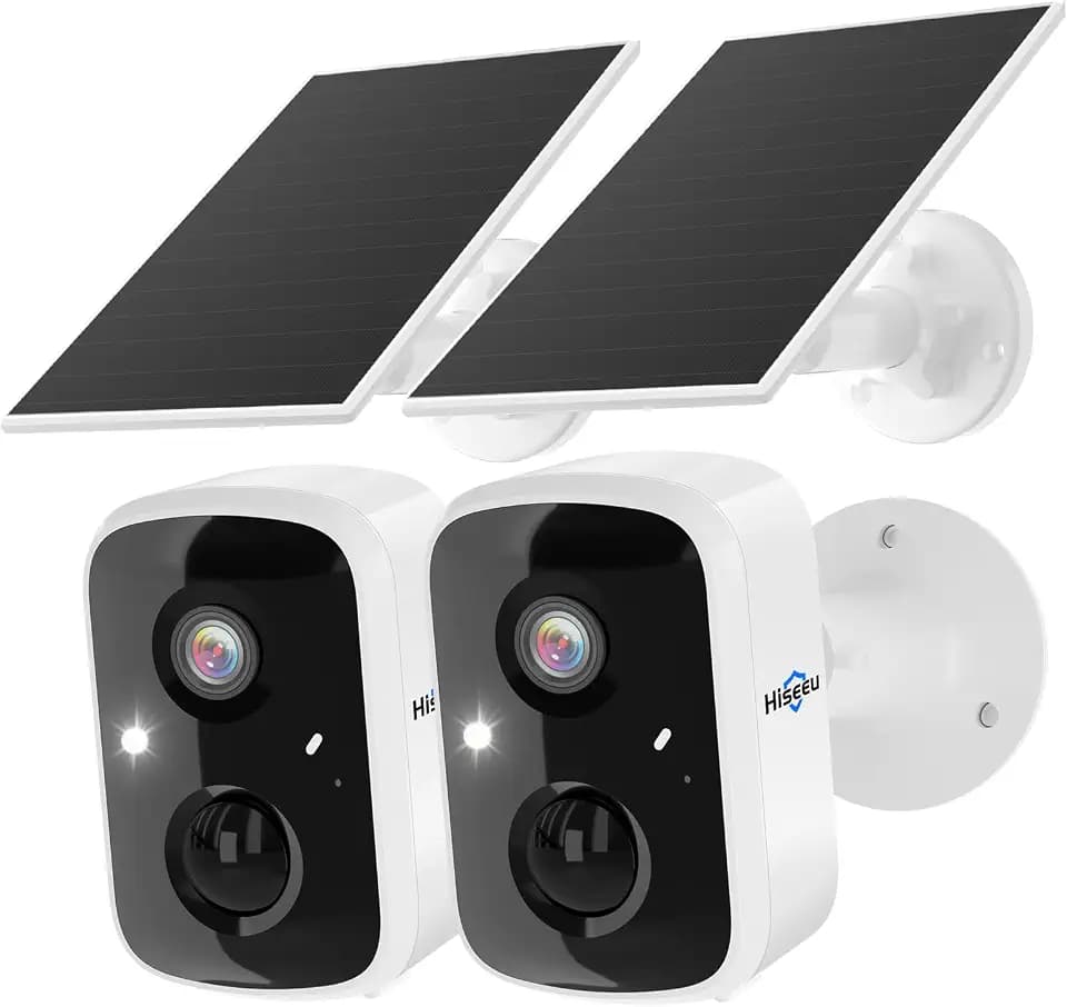 Hiseeu 2K 4MP Solar Security Cameras Wireless Outdoor, 2.4G/5G Home WiFi