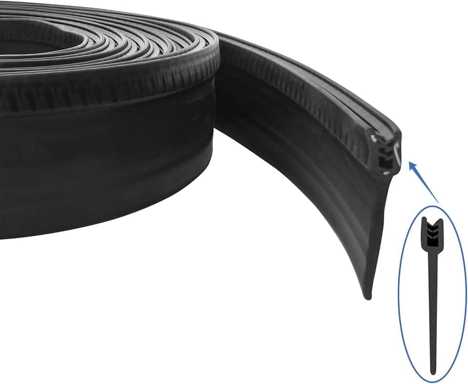 RV Slide Out Seal 2.6 Inch Wiper Clip on 018-546 RV slide out clip rubber seal weather stripping Door Window Channel Seal Mounts Black Clip Seal for Windows Doors Truck Cargo Seam Protecting (15 Feet)