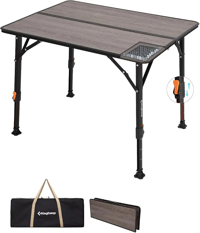 KingCamp Fiber Glass Folding Camping Table with Adjustable Height