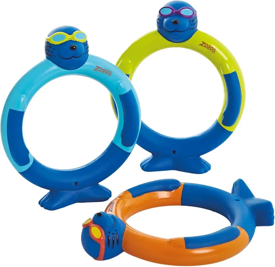 Zoggs Dive Rings Tauchringe, Tauchspielzeug für Kinder – Sicheres Wasserspielzeug für Kinder Outdoor zur Wassergewöhnung, Planschbecken & Pool Spielzeug