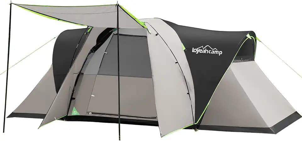 LOYEAHCAMP 8 Person Larger Extended Dome Camping Tent with 3 Rooms